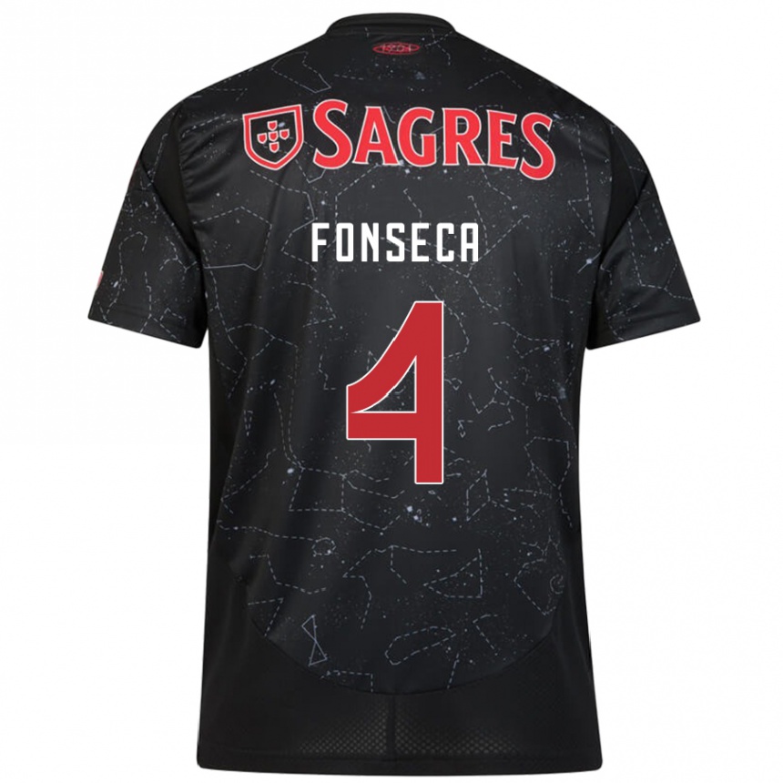 Femme Football Maillot João Fonseca #4 Noir Rouge Tenues Extérieur 2024/25