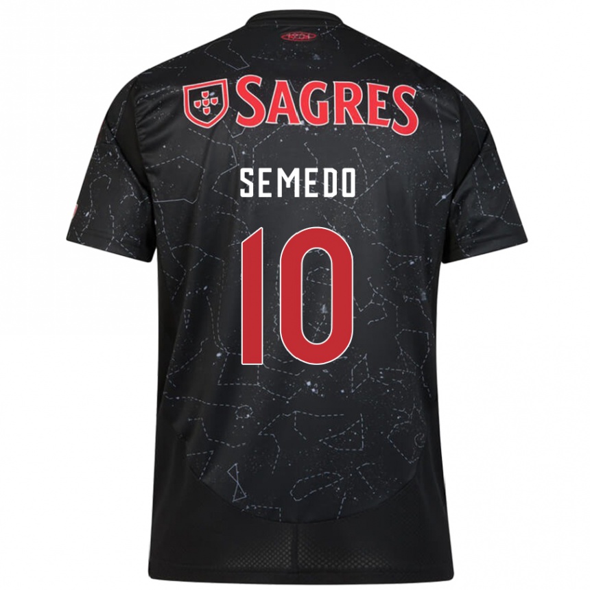 Femme Football Maillot Andreson Semedo #10 Noir Rouge Tenues Extérieur 2024/25