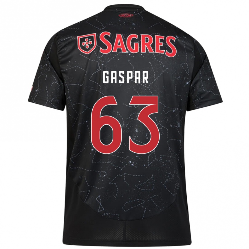 Femme Football Maillot Guilherme Gaspar #63 Noir Rouge Tenues Extérieur 2024/25