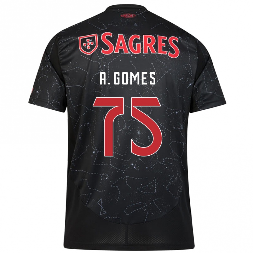 Femme Football Maillot André Gomes #75 Noir Rouge Tenues Extérieur 2024/25