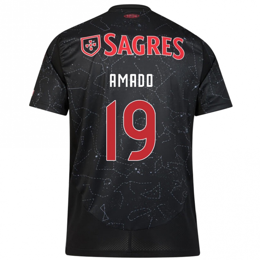 Femme Football Maillot Catarina Amado #19 Noir Rouge Tenues Extérieur 2024/25