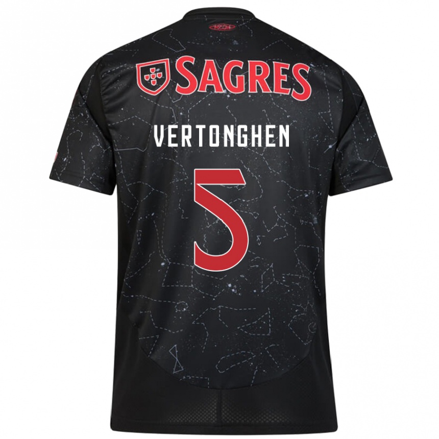 Femme Football Maillot Jan Vertonghen #5 Noir Rouge Tenues Extérieur 2024/25