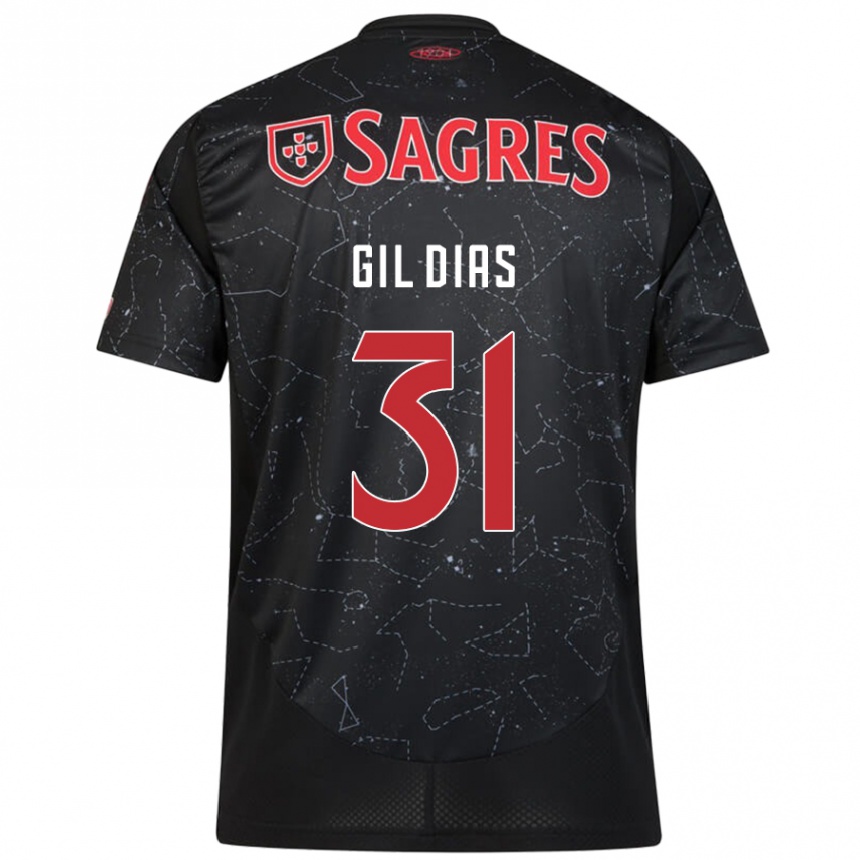 Femme Football Maillot Gil Dias #31 Noir Rouge Tenues Extérieur 2024/25