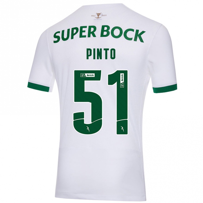 Femme Football Maillot Diogo Pinto #51 Blanc Vert Tenues Extérieur 2024/25