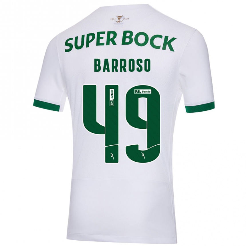 Femme Football Maillot Leonardo Barroso #49 Blanc Vert Tenues Extérieur 2024/25