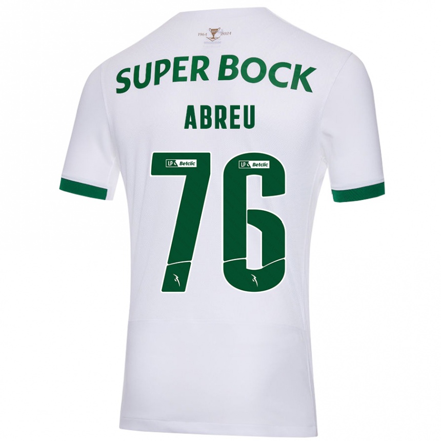 Femme Football Maillot Diogo Abreu #76 Blanc Vert Tenues Extérieur 2024/25