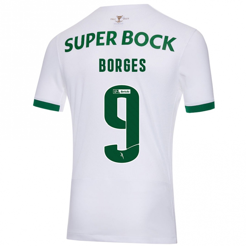 Femme Football Maillot Ana Borges #9 Blanc Vert Tenues Extérieur 2024/25