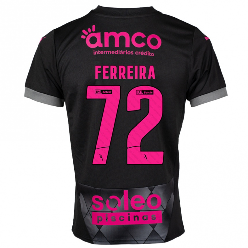 Femme Football Maillot André Ferreira #72 Noir Rose Tenues Extérieur 2024/25