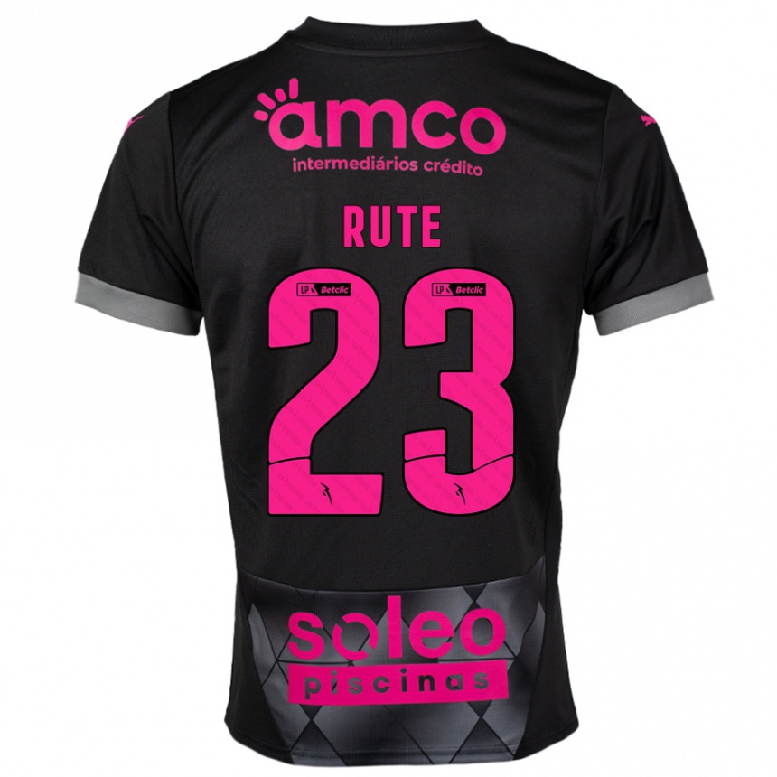 Femme Football Maillot Ana Rute #23 Noir Rose Tenues Extérieur 2024/25