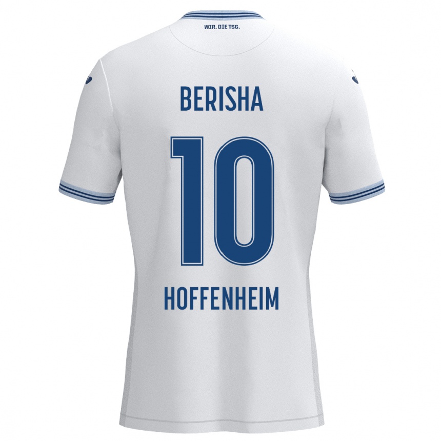 Femme Football Maillot Mergim Berisha #10 Blanc Bleu Tenues Extérieur 2024/25