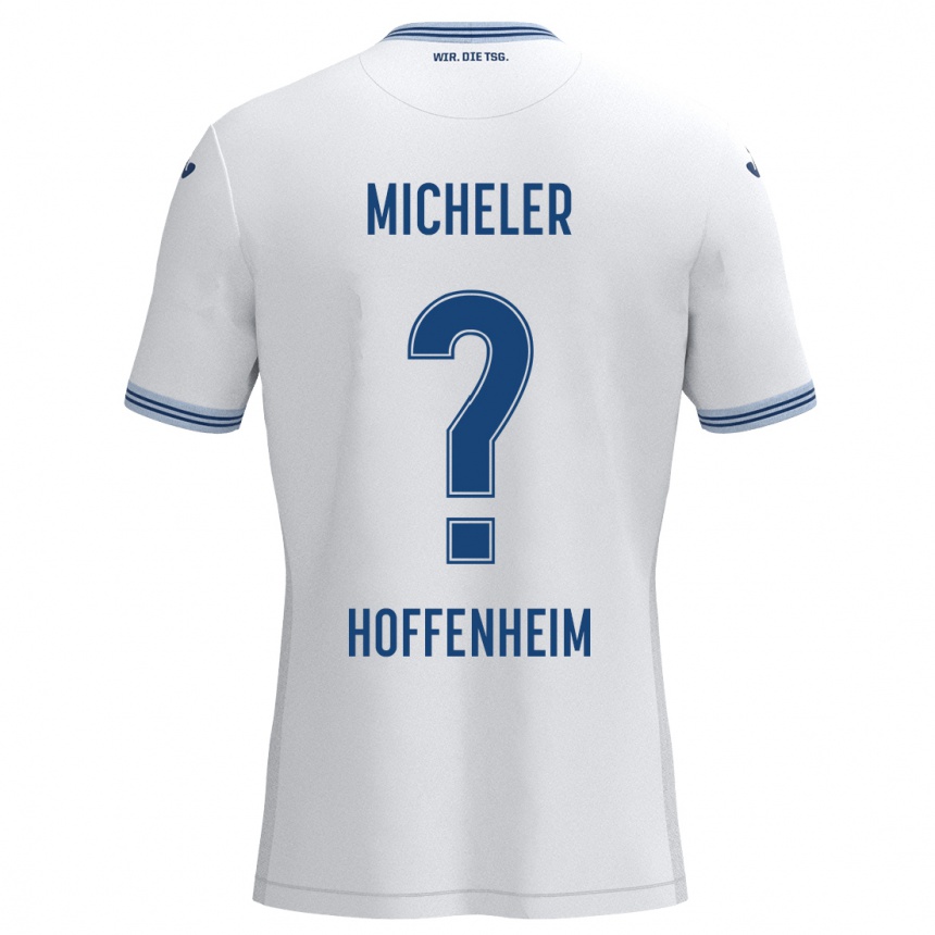 Femme Football Maillot Florian Micheler #0 Blanc Bleu Tenues Extérieur 2024/25