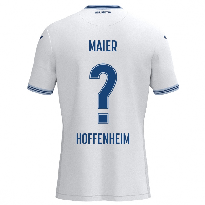 Femme Football Maillot Marcello Maier #0 Blanc Bleu Tenues Extérieur 2024/25