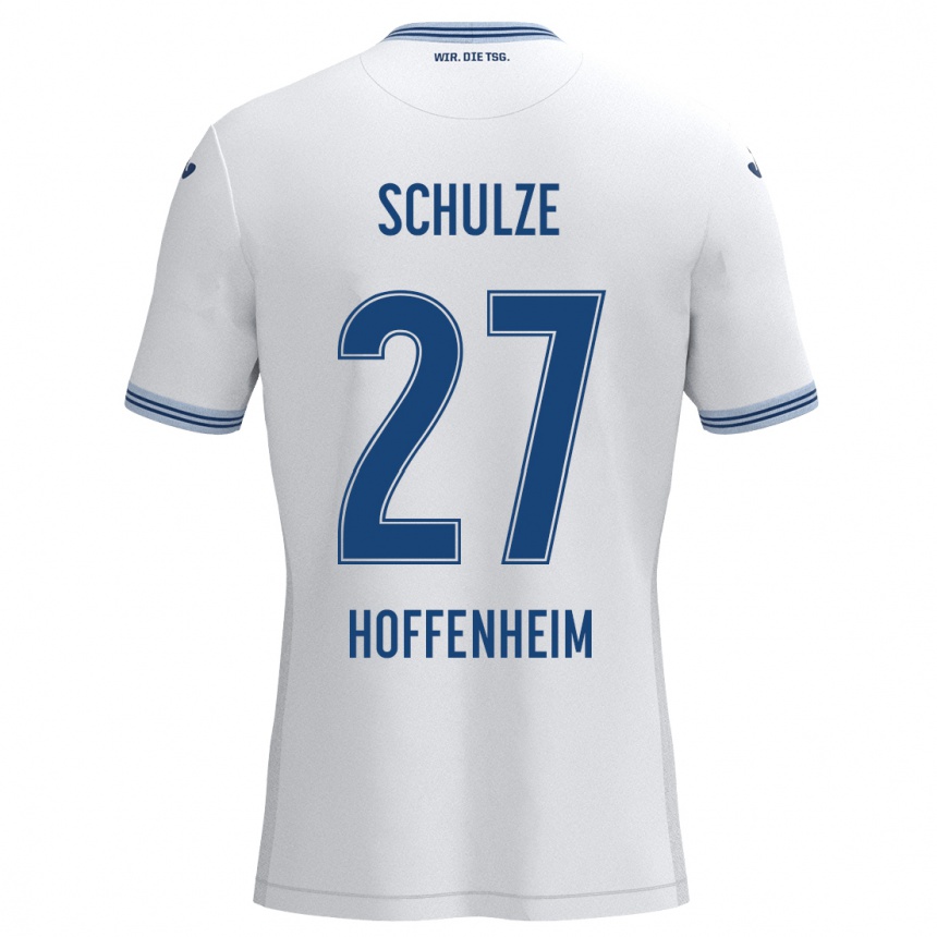 Femme Football Maillot Louis Schulze #27 Blanc Bleu Tenues Extérieur 2024/25