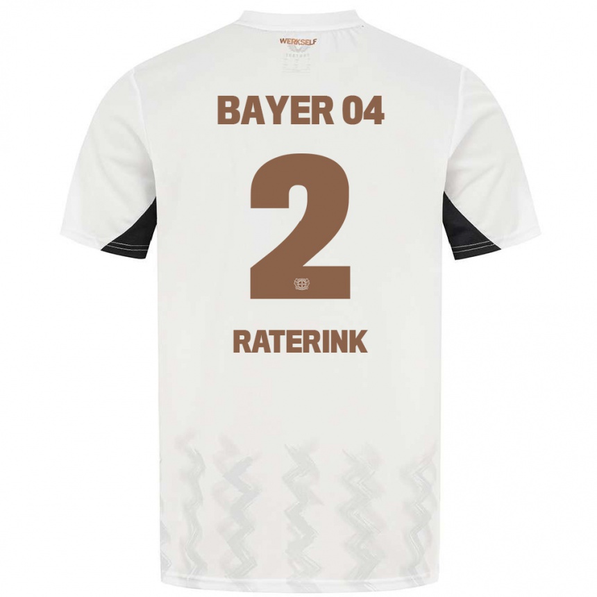 Femme Football Maillot Othniël Raterink #2 Blanc Noir Tenues Extérieur 2024/25