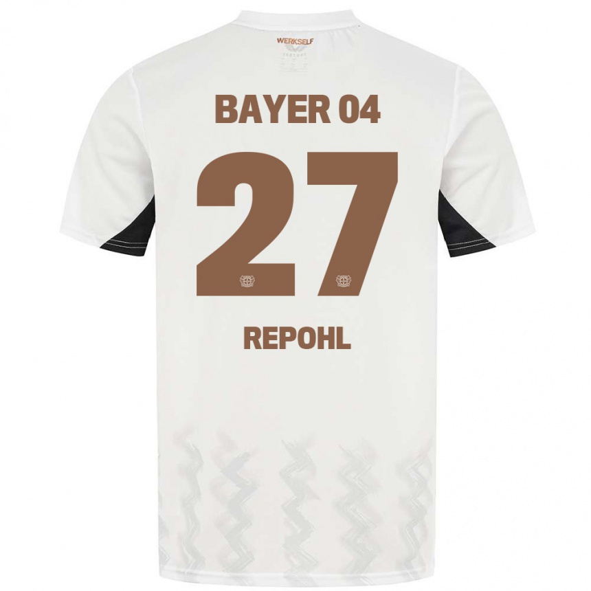 Femme Football Maillot Friederike Repohl #27 Blanc Noir Tenues Extérieur 2024/25