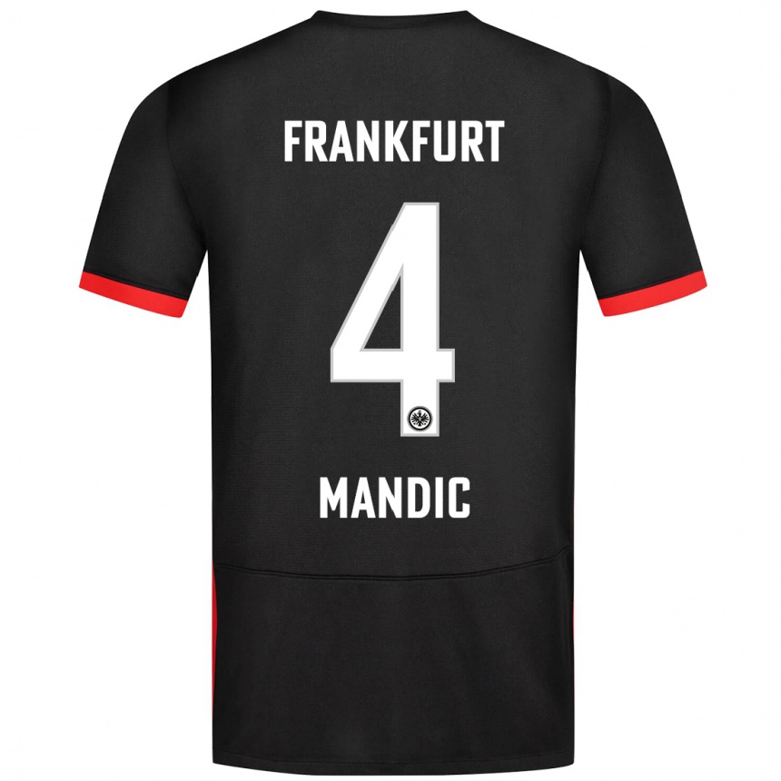 Femme Football Maillot Kristian Mandic #4 Noir Tenues Extérieur 2024/25