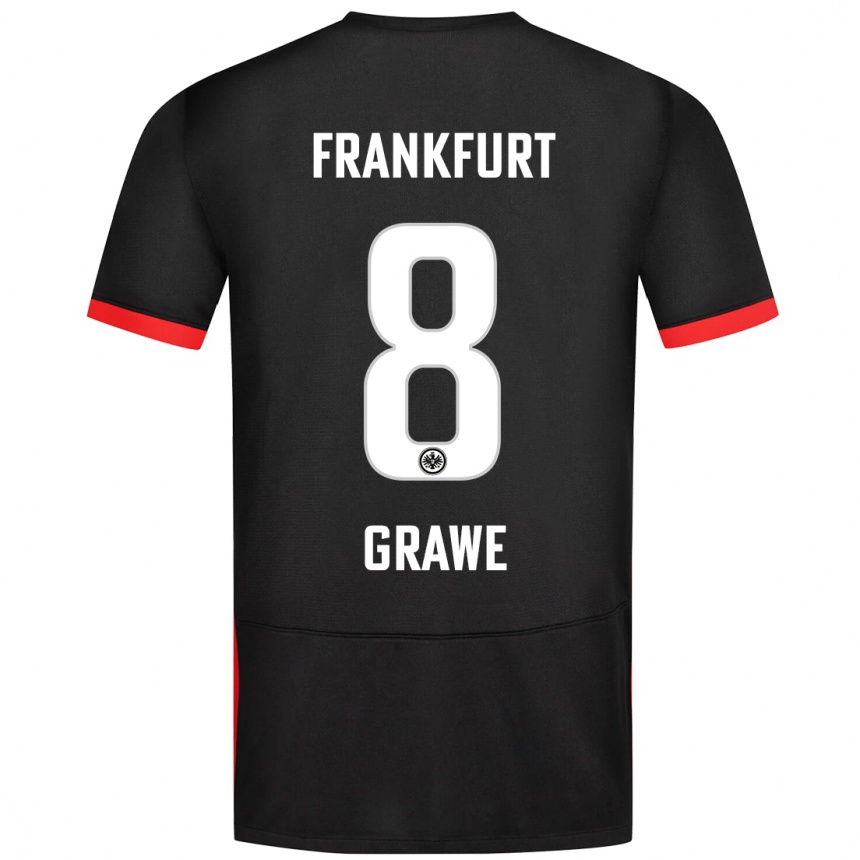 Femme Football Maillot Lisanne Gräwe #8 Noir Tenues Extérieur 2024/25