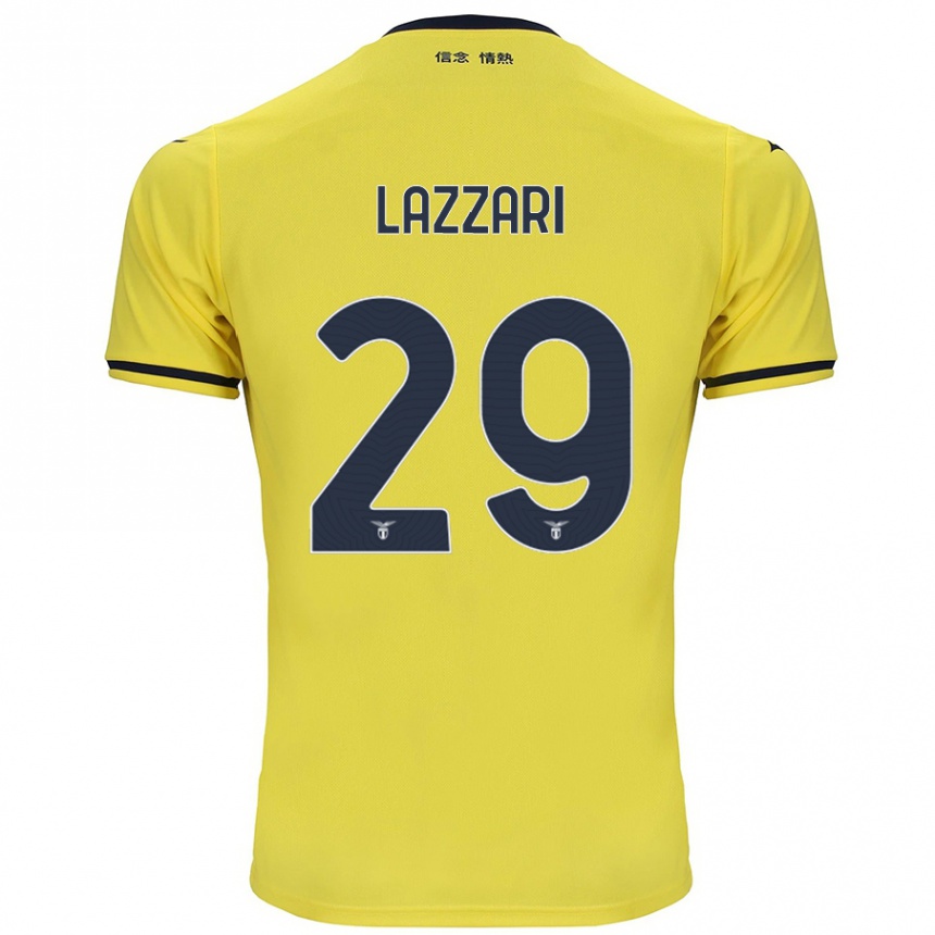 Femme Football Maillot Manuel Lazzari #29 Jaune Tenues Extérieur 2024/25