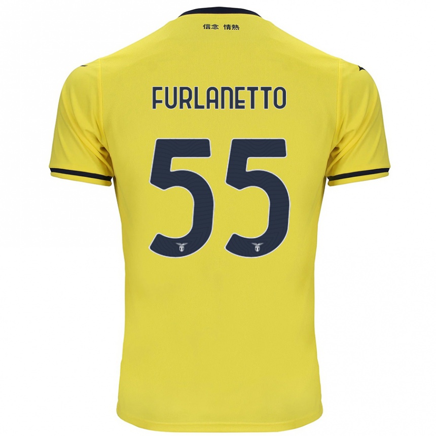 Femme Football Maillot Alessio Furlanetto #55 Jaune Tenues Extérieur 2024/25