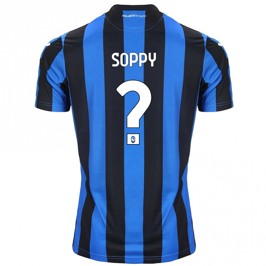 Enfant Football Maillot Brandon Soppy #0 Bleu Noir Tenues Domicile 2024/25