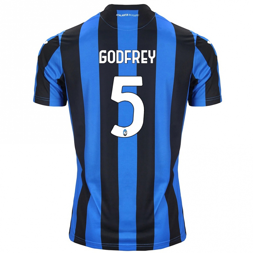 Enfant Football Maillot Ben Godfrey #5 Bleu Noir Tenues Domicile 2024/25