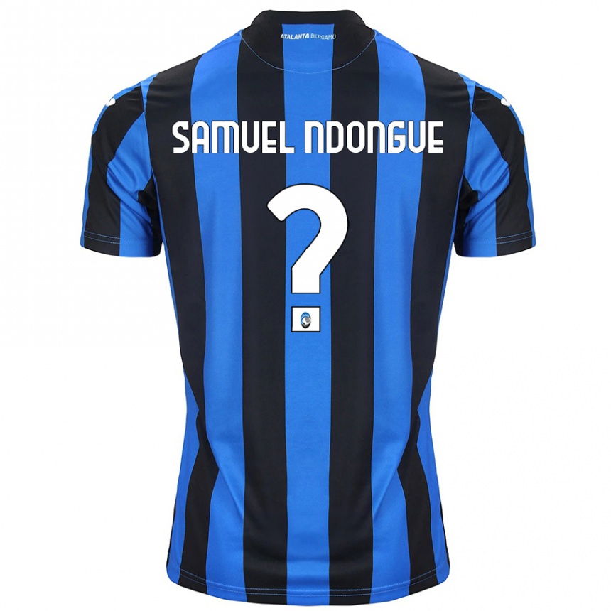 Enfant Football Maillot Frederick Samuel Ndongue #0 Bleu Noir Tenues Domicile 2024/25