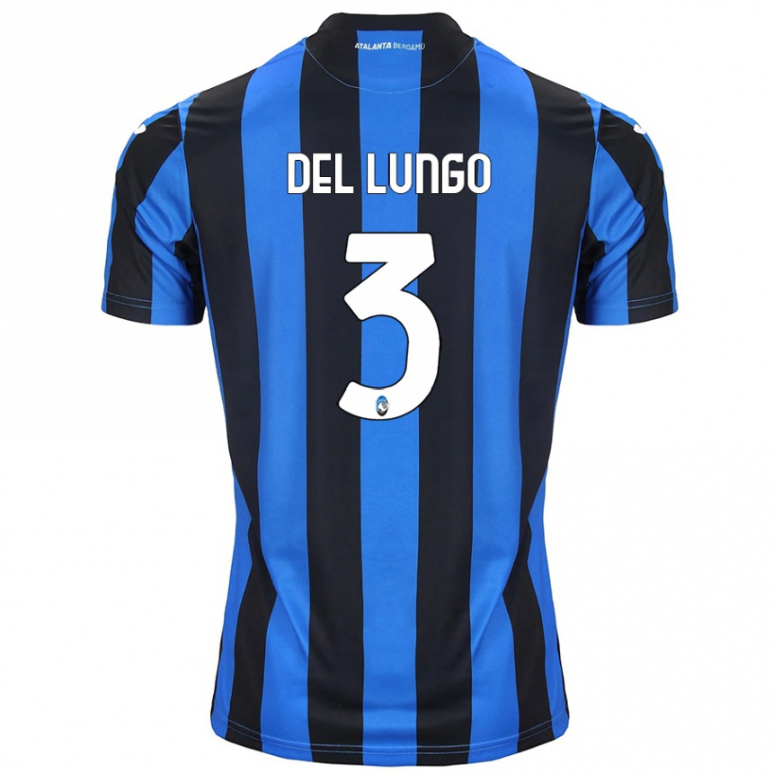 Enfant Football Maillot Tommaso Del Lungo #3 Bleu Noir Tenues Domicile 2024/25