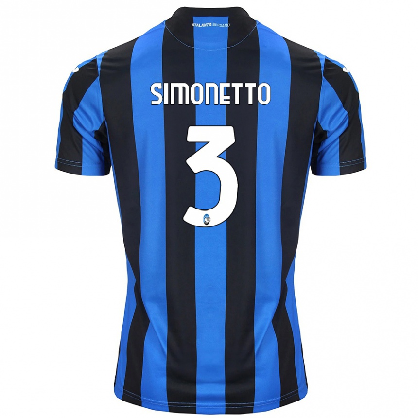 Enfant Football Maillot Federico Simonetto #3 Bleu Noir Tenues Domicile 2024/25