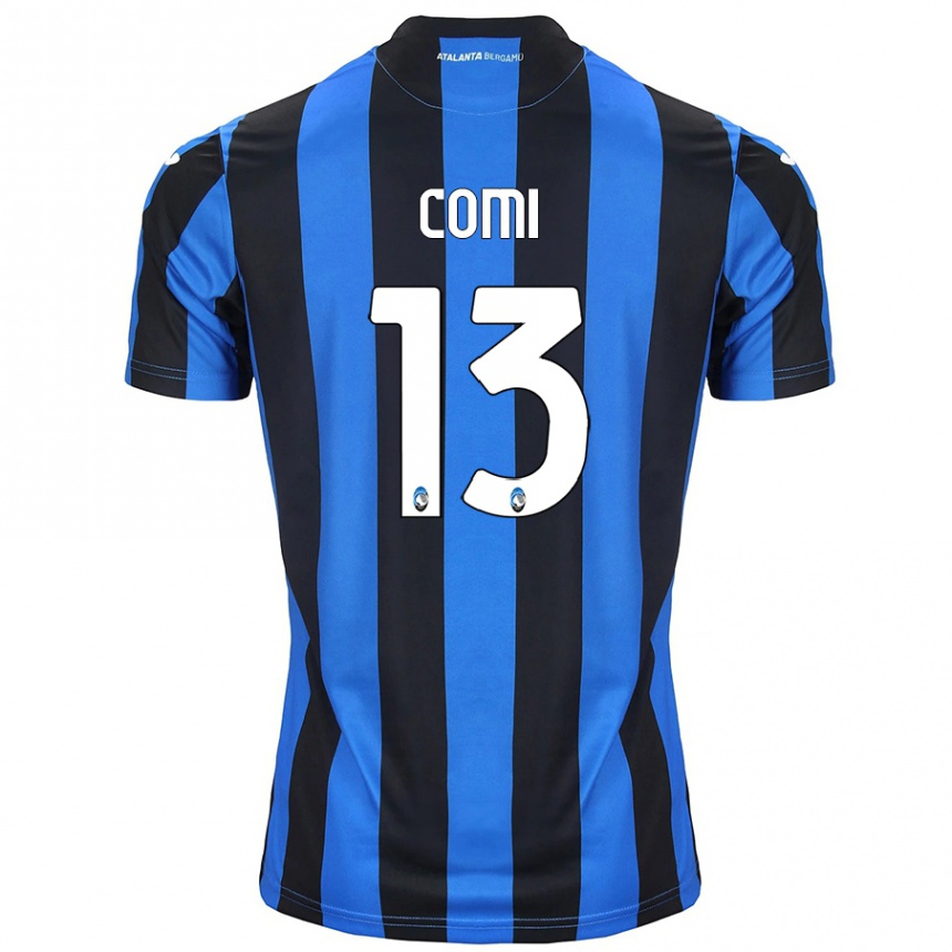 Enfant Football Maillot Pietro Comi #13 Bleu Noir Tenues Domicile 2024/25