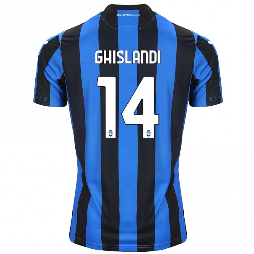 Enfant Football Maillot Davide Ghislandi #14 Bleu Noir Tenues Domicile 2024/25