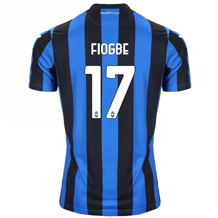 Enfant Football Maillot Candas Fiogbe #17 Bleu Noir Tenues Domicile 2024/25