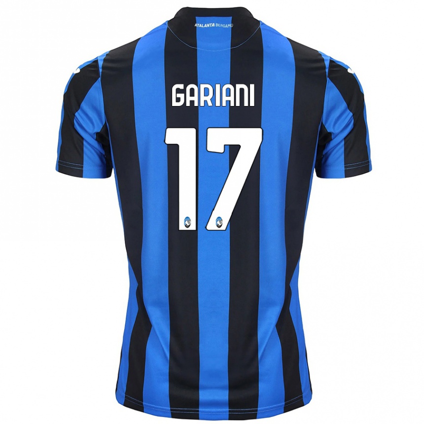 Enfant Football Maillot Niccolò Gariani #17 Bleu Noir Tenues Domicile 2024/25