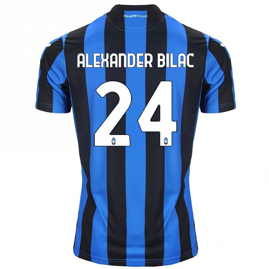 Enfant Football Maillot Max Alexander Bilac #24 Bleu Noir Tenues Domicile 2024/25