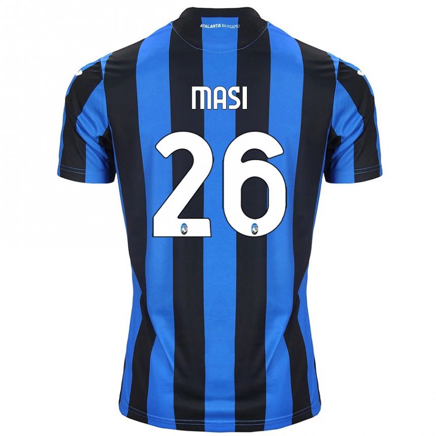 Enfant Football Maillot Alberto Masi #26 Bleu Noir Tenues Domicile 2024/25