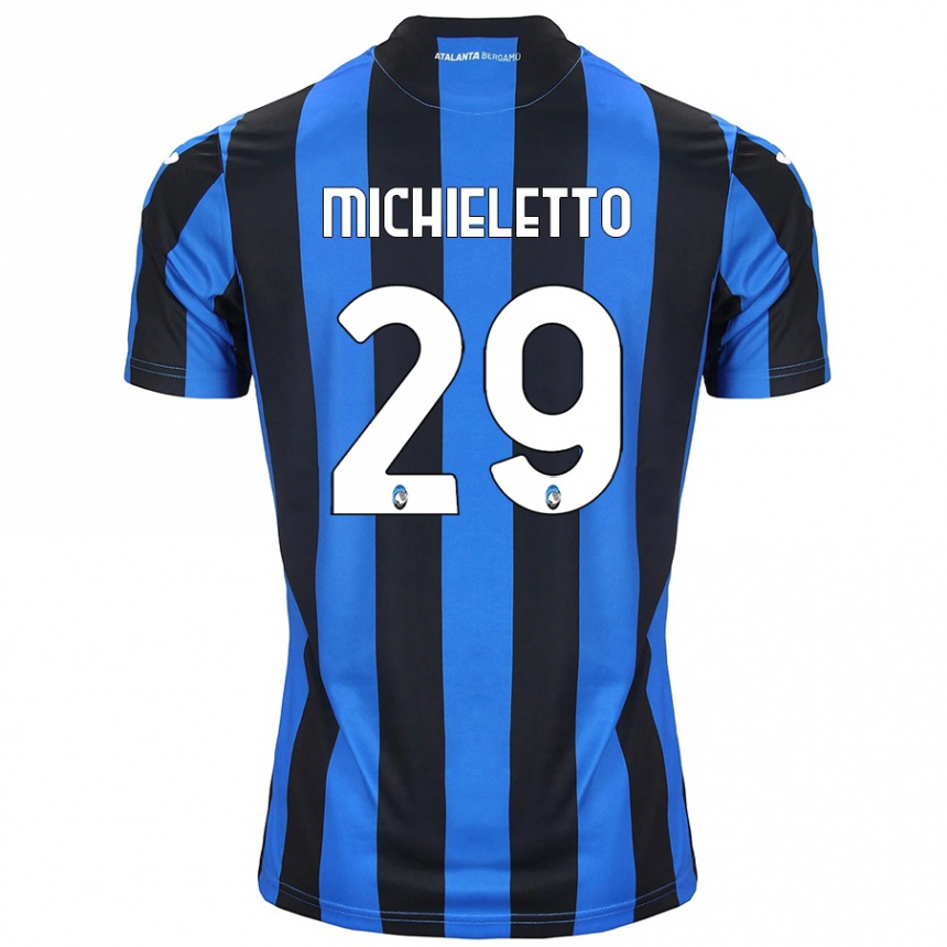 Enfant Football Maillot Andrea Michieletto #29 Bleu Noir Tenues Domicile 2024/25