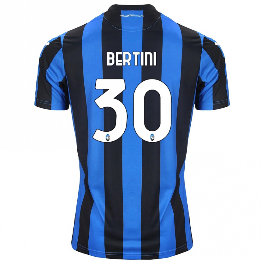 Enfant Football Maillot Tommaso Bertini #30 Bleu Noir Tenues Domicile 2024/25