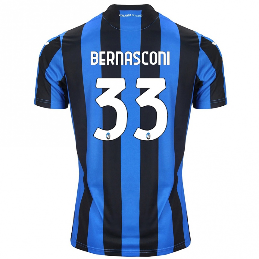 Enfant Football Maillot Lorenzo Bernasconi #33 Bleu Noir Tenues Domicile 2024/25