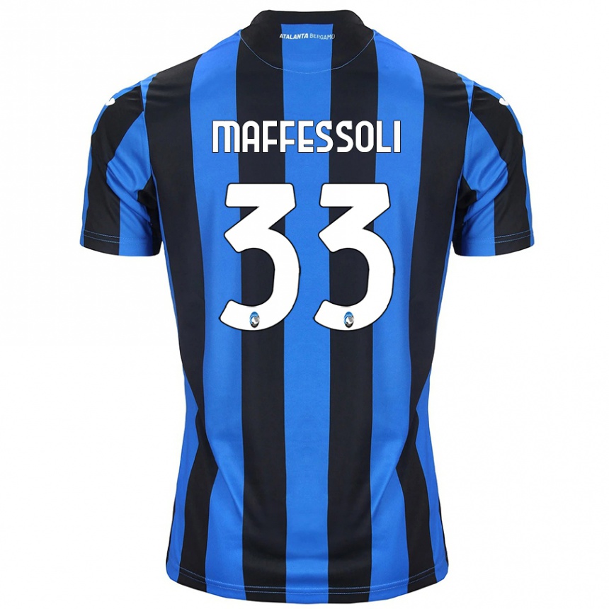 Enfant Football Maillot Manuel Maffessoli #33 Bleu Noir Tenues Domicile 2024/25