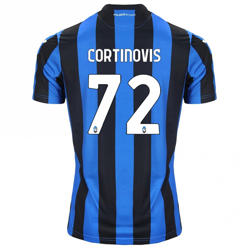 Enfant Football Maillot Alessandro Cortinovis #72 Bleu Noir Tenues Domicile 2024/25