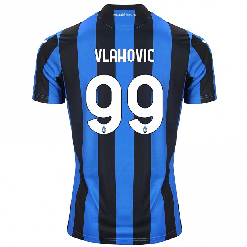 Enfant Football Maillot Vanja Vlahovic #99 Bleu Noir Tenues Domicile 2024/25