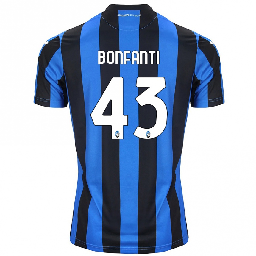 Enfant Football Maillot Giovanni Bonfanti #43 Bleu Noir Tenues Domicile 2024/25