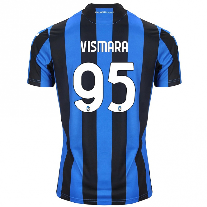 Enfant Football Maillot Paolo Vismara #95 Bleu Noir Tenues Domicile 2024/25