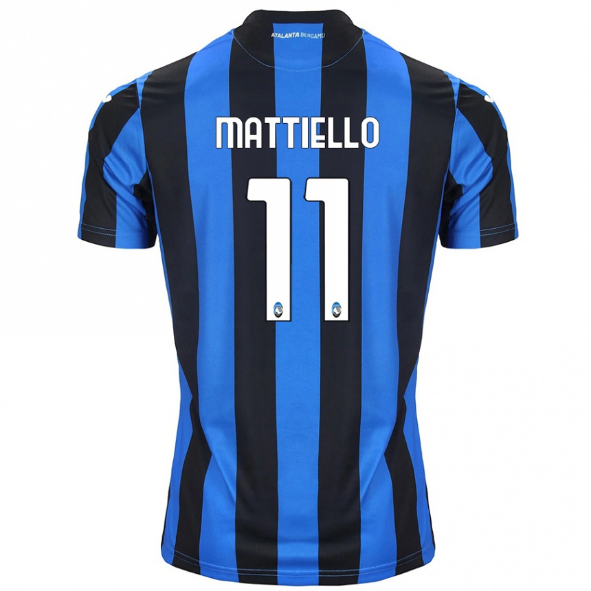 Enfant Football Maillot Federico Mattiello #11 Bleu Noir Tenues Domicile 2024/25