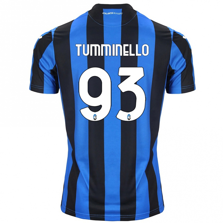 Enfant Football Maillot Marco Tumminello #93 Bleu Noir Tenues Domicile 2024/25