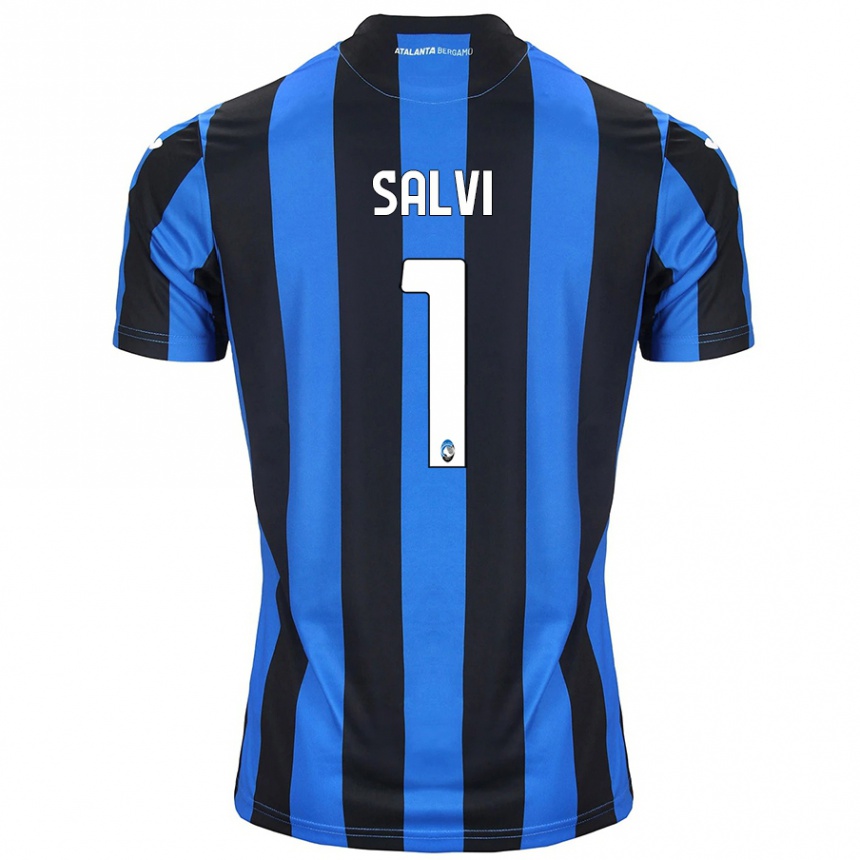 Enfant Football Maillot Margherita Salvi #1 Bleu Noir Tenues Domicile 2024/25