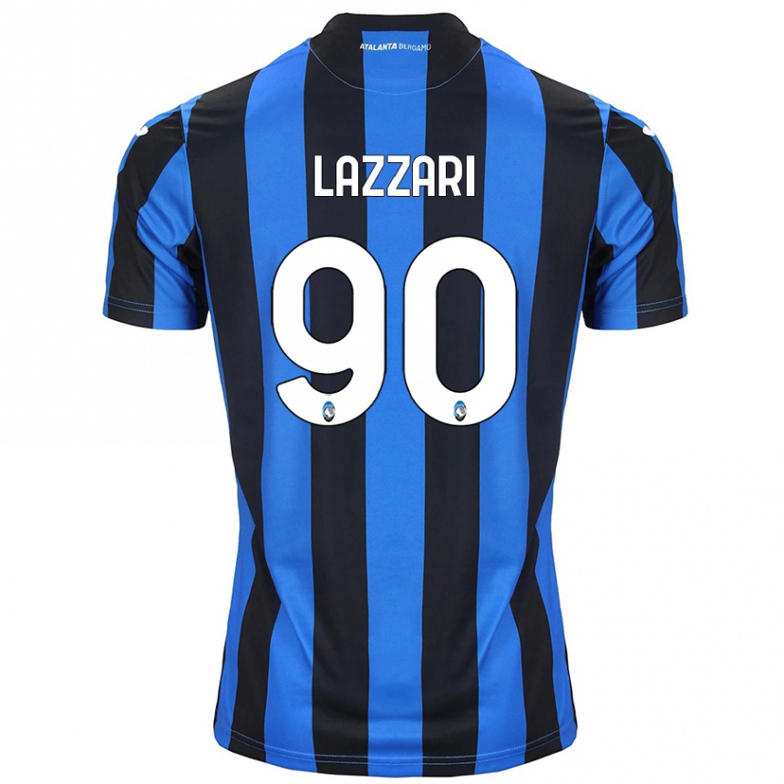 Enfant Football Maillot Ilaria Lazzari #90 Bleu Noir Tenues Domicile 2024/25