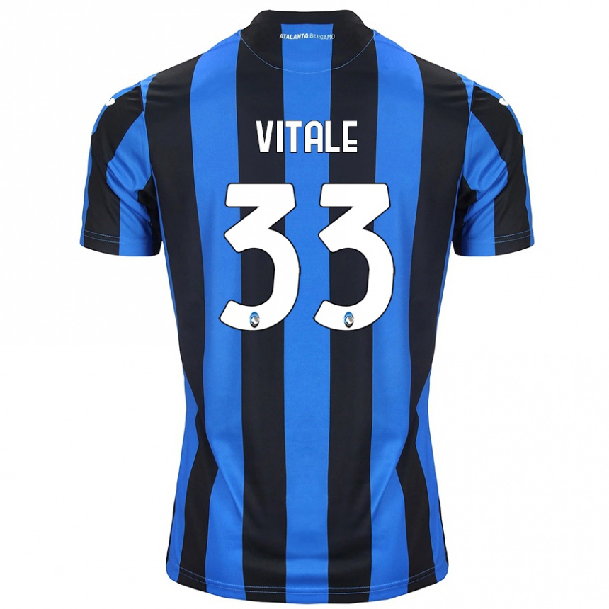 Enfant Football Maillot Francesca Vitale #33 Bleu Noir Tenues Domicile 2024/25