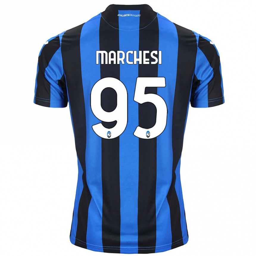 Enfant Football Maillot Silvia Marchesi #95 Bleu Noir Tenues Domicile 2024/25