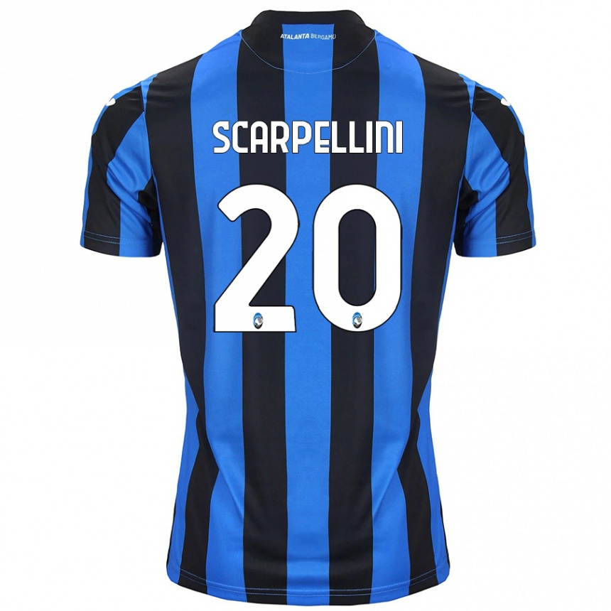 Enfant Football Maillot Andrea Scarpellini #20 Bleu Noir Tenues Domicile 2024/25