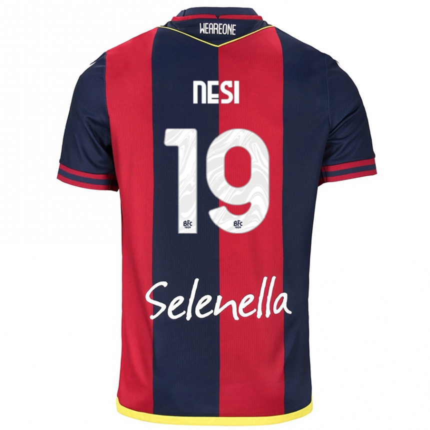 Enfant Football Maillot Luca Nesi #19 Rouge Bleu Royal Tenues Domicile 2024/25